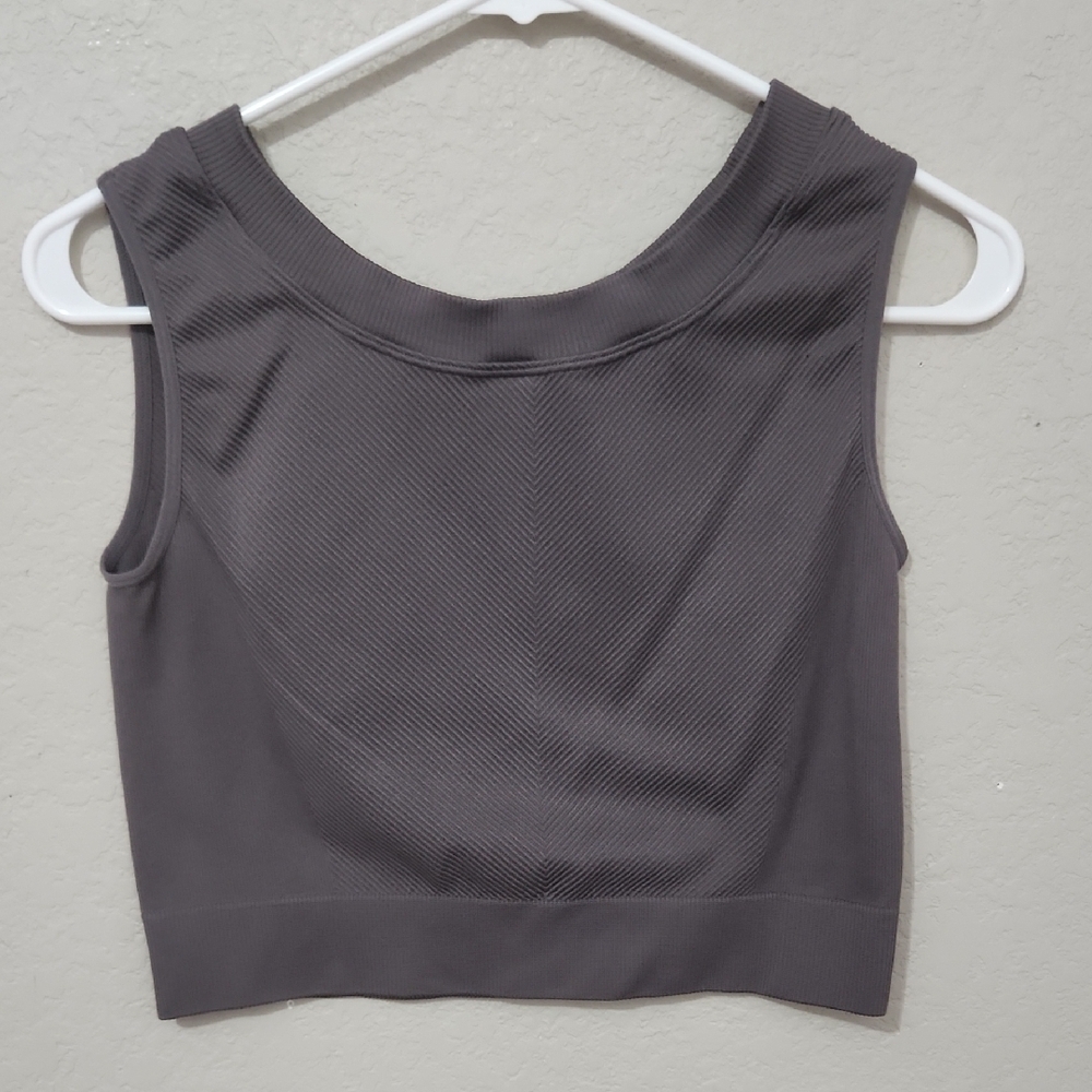 H&M Crop Top Womens Medium Sport Dark Gray
